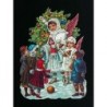 Cromo troquelado gigante y gran grosor alemán de 16 cm. EF BK 5068 · Angeles y Niños en Navidad ·