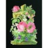 Cromo troquelado gigante y gran grosor alemán de 16 cm. EF BK 5069 · Flores y Cruz ·