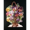 Cromo troquelado gigante y gran grosor alemán de 16 cm. EF BK 5074 · Flores Pensamientos ·