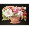 Cromo troquelado gigante y gran grosor alemán de 16 cm. EF BK 5078 · Cesto con Flores ·
