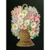 Cromo troquelado gigante y gran grosor alemán de 16 cm. EF BK 5082 · Cesta con Flores ·