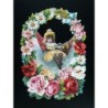 Cromo troquelado gigante y gran grosor alemán de 16 cm. EF BK 5085 · Niña entre Flores ·
