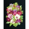 Cromo troquelado gigante y gran grosor alemán de 16 cm. EF BK 5087 · Flores Pensamientos ·
