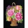 Cromo troquelado gigante y gran grosor alemán de 16 cm. EF BK 5091 · Cesta con Flores ·