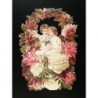 Cromo troquelado gigante y gran grosor alemán de 16 cm. EF BK 5092 · Niños entre Flores ·