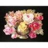 Cromo troquelado gigante y gran grosor alemán de 16 cm. EF BK 5093 · Jarron con Rosas ·