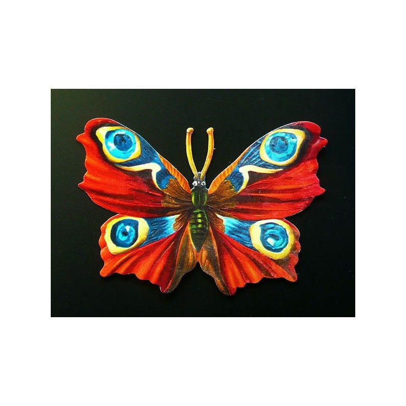 Cromo troquelado gigante y gran grosor alemán de 16 cm. EF BK 5099 · Mariposa Roja ·