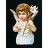 Cromo troquelado gigante y gran grosor alemán de 16 cm. EF BK 5100 · Angel con Flor ·