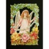 Cromo troquelado gigante y gran grosor alemán de 16 cm. EF BK 5109 · Angel entre Flores ·