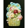 Cromo troquelado gigante y gran grosor alemán de 16 cm. EF BK 5115 · Cesta con Flores ·