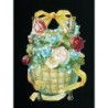 Cromo troquelado gigante y gran grosor alemán de 16 cm. EF BK 5116 · Cesta con Flores ·
