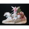 Cromo troquelado gigante y gran grosor alemán de 16 cm. EF BK 5126 · Angel con Regalos de Navidad ·
