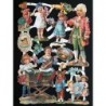 Lámina de cromos troquelados alemanes EF 7175 · Niños Victorianos ·