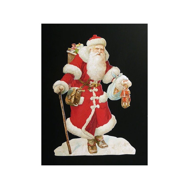 Cromo troquelado gigante y gran grosor alemán de 16 cm. EF BK 5138 · Papá Noel ·