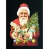 Cromo troquelado gigante y gran grosor alemán de 16 cm. EF BK 5150 · Papá Noel con Regalos ·