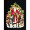 Cromo troquelado gigante y gran grosor alemán de 16 cm. EF BK 5161 · Papá Noel y Niños ·