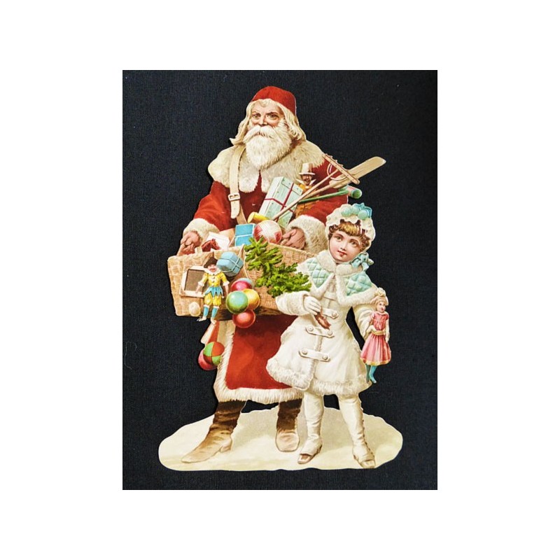 Cromo troquelado gigante y gran grosor alemán de 16 cm. EF BK 5169 · Papá Noel ·