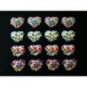 Cromos troquelados sueltos en papel grueso. EF TD ST 7166 · Corazones y Flores ·