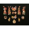 Cromos troquelados sueltos en papel grueso. EF TD ST 7206 · Animales de Pascua ·