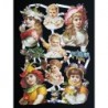 Lámina de cromos troquelados alemanes EF 7184 · Niñas Victorianas ·