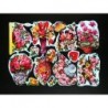 Antigua lámina de cromos troquelados con brillo y relieve Kruger n. 98-22  · FLORES ·