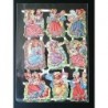 Antigua lámina de cromos troquelados con Brillo, Relieve y Purpurina WS n. 634 - Niños Bailando -