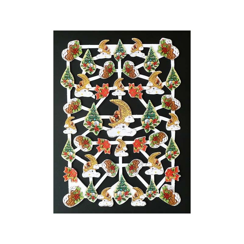 ámina de cromos troquelados holandeses con brillo y relieve TBZ n. 7 - Adornos Navidad -