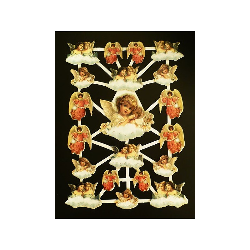 Lámina de cromos troquelados holandeses con brillo y relieve TBZ n. 14 - Angeles -