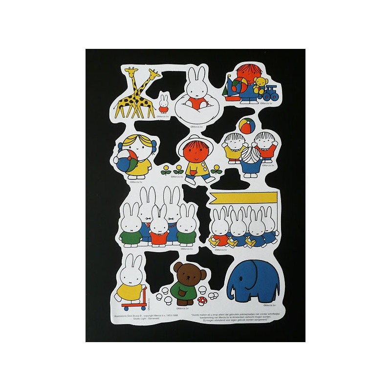 Lámina de cromos troquelados holandeses con brillo y relieve serie Dick Bruna n. 3