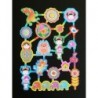 Lámina de cromos troquelados holandeses con brillo y purpurina n. 1   · MUÑECAS Y ANIMALES ·