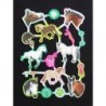 Lámina de cromos troquelados holandeses con brillo y purpurina n. 3  · CABALLOS ·