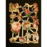 Lámina de cromos troquelados holandeses con brillo y purpurina n. 3  · FLORES Y NIÑOS ·