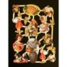 Lámina de cromos troquelados holandeses con brillo y purpurina n. 7  · NIÑAS VICTORIANAS ·