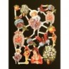 Lámina de cromos troquelados holandeses con brillo n. 4  · NIÑOS VICTORIANOS Y FLORES ·