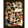 Lámina de cromos troquelados holandeses con brillo n. 11  · NIÑOS VICTORIANOS, MARIPOSAS Y FLORES ·