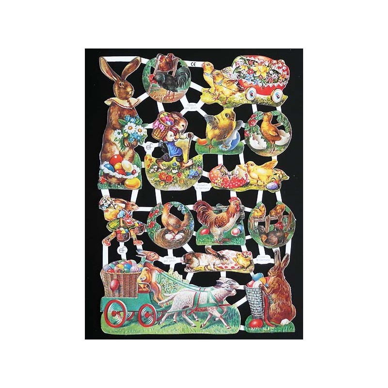 Lámina de cromos troquelados alemanes EF 7205 · Escenas de Pascua ·