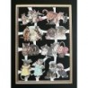 Lámina ADHESIVA de cromos troquelados holandeses con Brillo, Relieve y Purpurina n. 6  · GATITOS ·