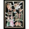 Lámina ADHESIVA de cromos troquelados holandeses con Brillo, Relieve y Purpurina n. 7  · ANGELES ·