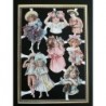 Lámina ADHESIVA de cromos troquelados holandeses con Brillo, Relieve y Purpurina n. 8  · NIÑOS VICTORIANOS ·