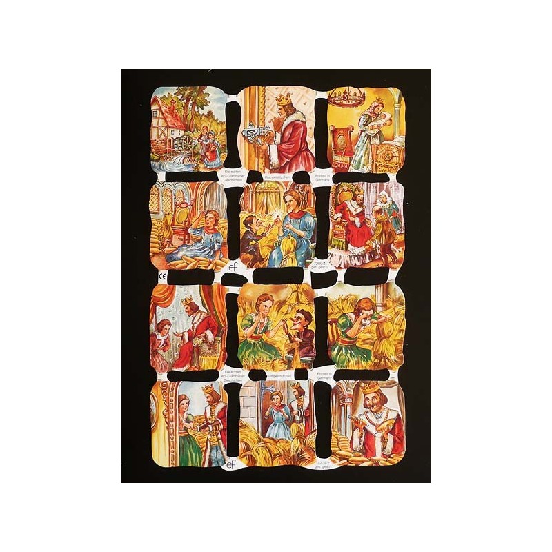 Lámina de cromos troquelados alemanes EF 7209 · Rumpelstilskin ·