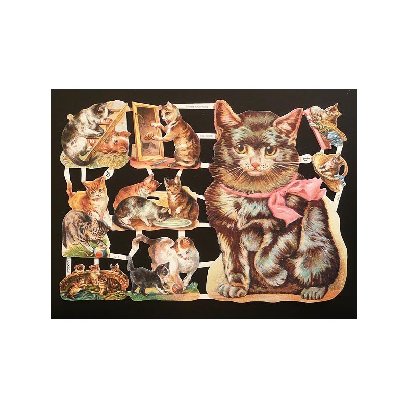 Lámina de cromos troquelados alemanes EF 7214 · Preciosos Gatos ·