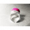 Anillo Artesano Ecológico con papel reciclado. 2 cm. Color rosa. Base adaptable plateada. Pieza única.