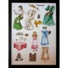 Precioso y raro lote de muñecas recortables con escenarios.