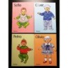 4 Preciosos mini recortables de niños. Impresos en Dinamarca.