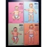 4 Preciosos mini recortables de niños. Impresos en Dinamarca.