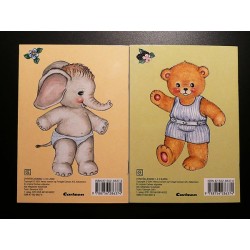 2 Preciosos mini recortables de animales. Impresos en Dinamarca.