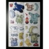 2 Preciosos mini recortables de animales. Impresos en Dinamarca.