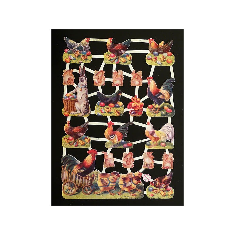 Lámina de cromos troquelados alemanes EF 7240 · Escenas de Pascua ·