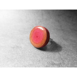 Anillo Artesano Ecológico con papel reciclado. Color Ocre y Rosa. 2 cm. Base adaptable plateada. Pieza única.