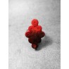 Anillo artesano ecológico con papel reciclado. Rombo. Tonos Rojos. Base adaptable plateada. Pieza única.
